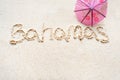 Handwriting words `Bahamas`