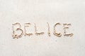 Handwriting words `Belice` Royalty Free Stock Photo
