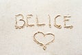 Handwriting words `Belice` Royalty Free Stock Photo