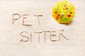 Handwriting words `pet sitter`