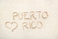 Handwriting words `Puerto Rico`