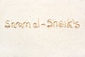 Handwriting words `Shram el-Sheik` Royalty Free Stock Photo
