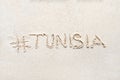 Handwriting words `Tunisia`