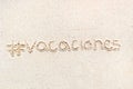 Handwriting words `Vacaciones` in spanish Royalty Free Stock Photo