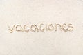 Handwriting words `Vacaciones` in spanish