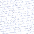 Handwritten abstract text seamless pattern,  cursive script background Royalty Free Stock Photo