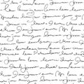 Handwritten abstract text seamless pattern