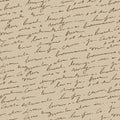 Handwritten abstract text seamless pattern, script background