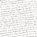 Handwritten abstract text seamless pattern, vector monochrome script background Royalty Free Stock Photo