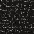 Handwritten abstract text seamless pattern, vector script background Royalty Free Stock Photo