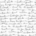 Handwritten abstract text vector seamless pattern, vector monochrome script Royalty Free Stock Photo