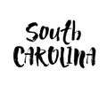 Handwritten american state name South Carolina. Calligraphic element for your design. Modern brush calligraphy. Vector