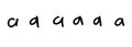 Handwritten black english letter A alphabet letter symbol. Vector illustration hand drawn doodle Royalty Free Stock Photo