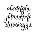 Handwritten Brush Letters. ABC. Modern Calligraphy. Hand Lettering Vector Alphabet