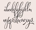 Handwritten brush style calligraphy cursive font