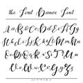 Handwritten calligraphy font. Vector alphabet. Hand drawn letters Royalty Free Stock Photo