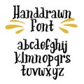 Handwritten calligraphy font. Vector alphabet. Hand drawn letters Royalty Free Stock Photo