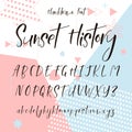 Handwritten calligraphy font. Vector alphabet. Hand drawn letters Royalty Free Stock Photo