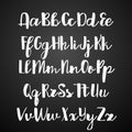 Handwritten calligraphy font. Vector alphabet. Hand drawn letters Royalty Free Stock Photo