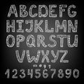 Handwritten chalk ABC