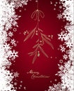 Handwritten Christmas illustration with hanging mistletoe