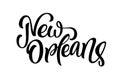 Handwritten city name. Hand-lettering calligraphy. New Orleans.