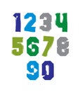 Handwritten contemporary vector digit set, hand-painted