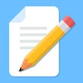 Handwritten Document. Flat Design vector icon