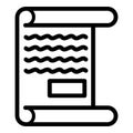 Handwritten document icon, outline style