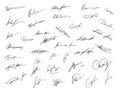 Handwritten Fictitious Signature Set for Business Royalty Free Stock Photo