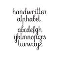 Handwritten font. Vector ABC. Modern Calligraphy alphabet. Hand Lettering.