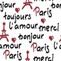 handwritten french words. brush calligraphy, vector Royalty Free Stock Photo
