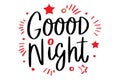 Handwritten Good Night Text Vector illustration Royalty Free Stock Photo