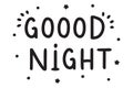 Handwritten Good Night Text Vector illustration Royalty Free Stock Photo