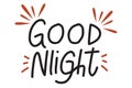 Handwritten Good Night Text Vector illustration Royalty Free Stock Photo