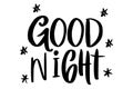 Handwritten Good Night Text Vector illustration Royalty Free Stock Photo