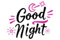 Handwritten Good Night Text Vector illustration Royalty Free Stock Photo