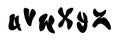 Handwritten graffiti font alphabet in black over white. Vector illustration. Part 4 Royalty Free Stock Photo