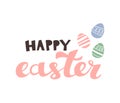 Happy Easter Hand Lettering Set. Template for Greeting Card. Royalty Free Stock Photo