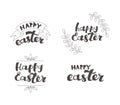 Handwritten Happy Easter Phrases. Hand Drawn Lettering Isolated on White Background. Royalty Free Stock Photo