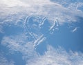 Handwritten heart symbol, carved in a snow cover
