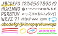 Handwritten Highlighter Alphabet Royalty Free Stock Photo