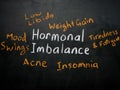 Handwritten Hormonal imbalance sign on the blackboard. Royalty Free Stock Photo