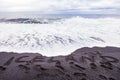 Handwritten inscription on black sand of vik Royalty Free Stock Photo