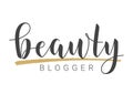 Handwritten Lettering of Beauty Blogger. Vector Illustration