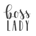 Handwritten Lettering of Boss Lady on White Background. Vector Illustration