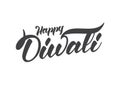Handwritten lettering composition of Happy Diwali. Vector illustration.