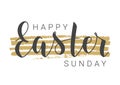 Handwritten Lettering of Happy Easter Sunday. Vector Illustration