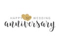 Handwritten Lettering of Happy 50th Wedding Anniversary. Vector Illustration Royalty Free Stock Photo