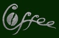 Handwritten Lettering Inscription Coffee on Green Chalkboard Royalty Free Stock Photo